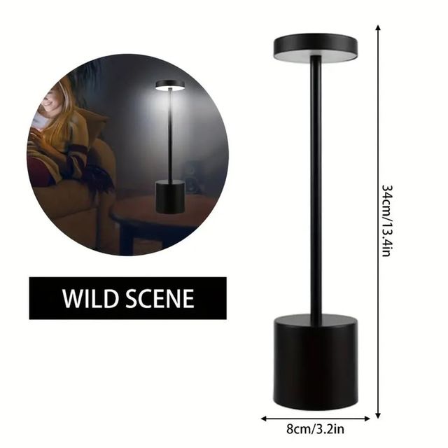 Lexton Creative Desk Lamps Rechargeable Portable Restaurant Led Table Lamp Cordless Pack-1 Black