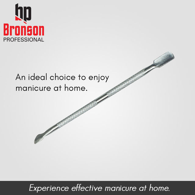 Bronson Professional Nail Pusher And Cuticle Remover Tool (Silver)