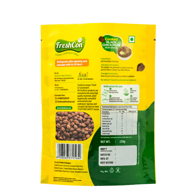 Freshcon Cooked Black Chickpeas