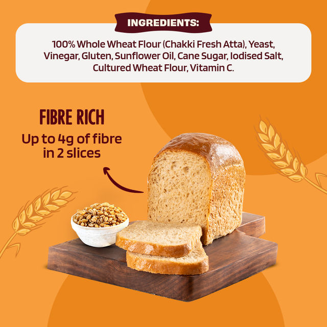 The Health Factory Zero Maida Bread - 100% Whole Wheat