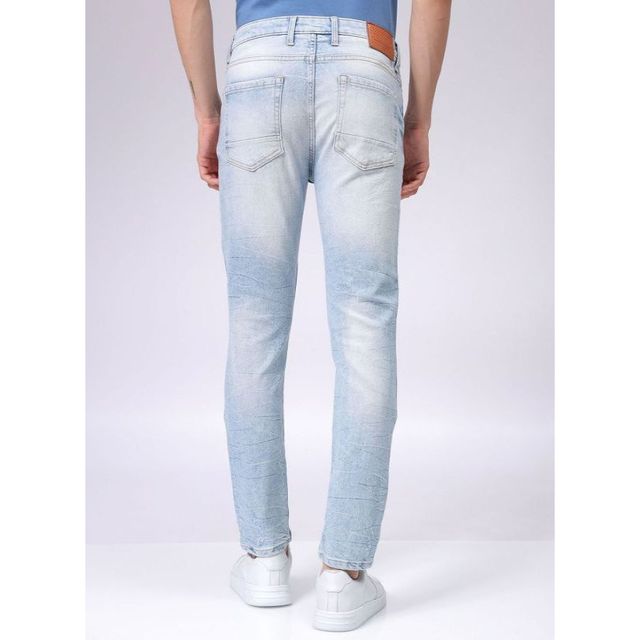 The Indian Garage Co Men's Slim Fit Solid Casual Regular Jeans | Blue | 28