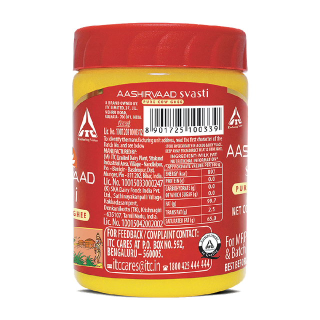 Aashirvaad Pure Cow Ghee, PET Jar, Rich Aroma