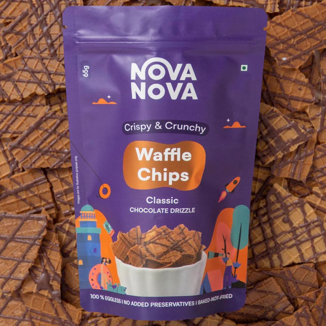 Nova Nova Waffle Chips- Classic Chocolate Drizzle 65 g Combo