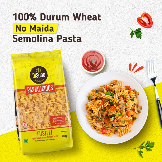 Disano Fusilli Pasta, 100% Durum Wheat, No Maida