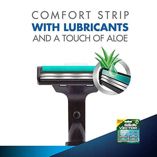 Gillette Vector Plus Manual Shaving Razor Blades - 2 Cartridge
