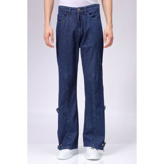 The Indian Garage Co Men | G142 Bootcut Loose Solid Street Jeans | Dark Denim | 32