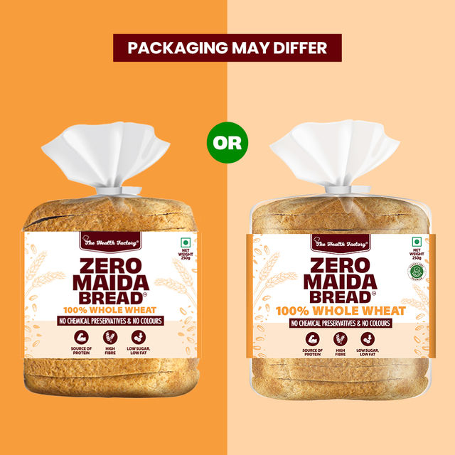 The Health Factory Zero Maida Bread - 100% Whole Wheat
