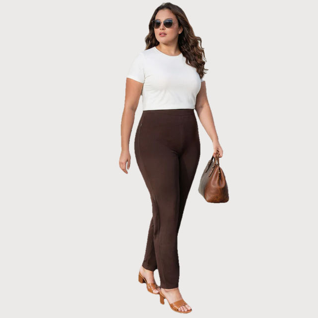 Blissclub Women's AM:PM Cotton Straight Pants - Brown - Buy at