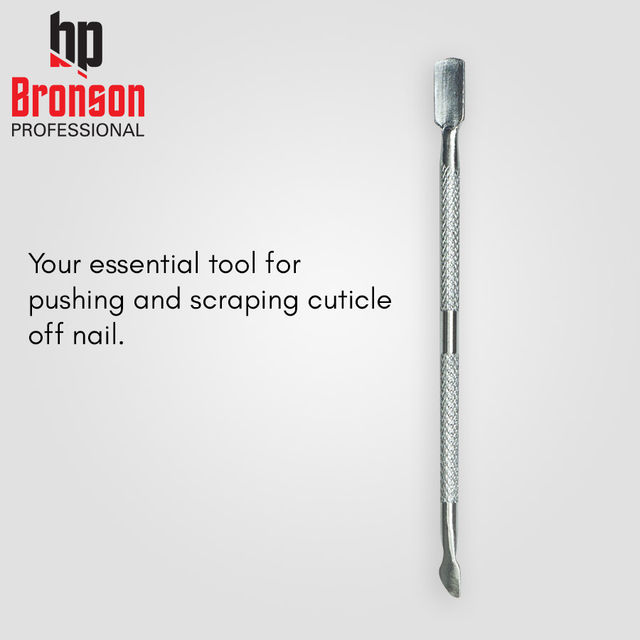 Bronson Professional Nail Pusher And Cuticle Remover Tool (Silver)