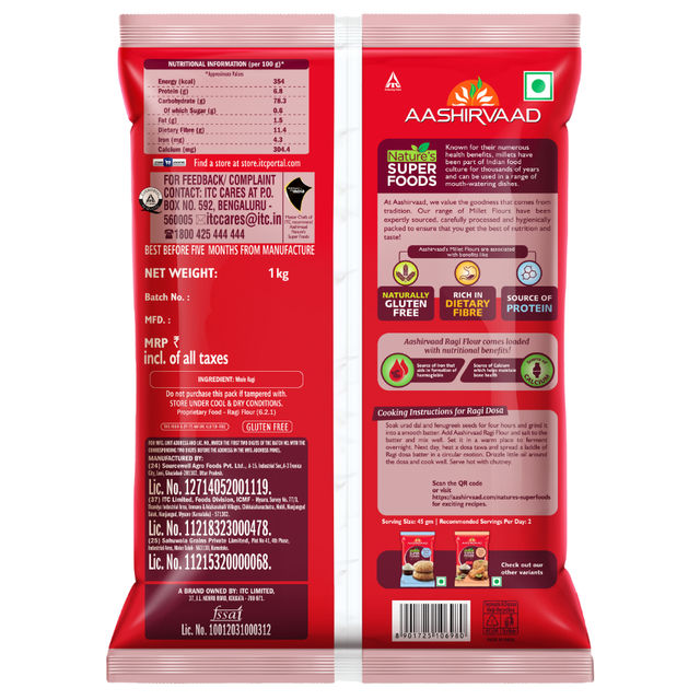Aashirvaad Nature's Super Foods Ragi Flour Pouch