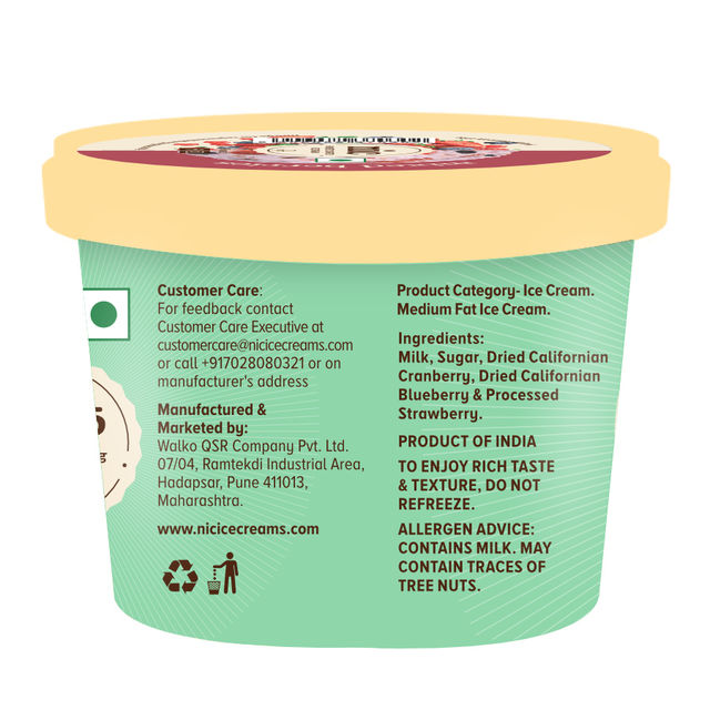 NIC Mixed Berries Ice Cream Cup 100 ml Combo