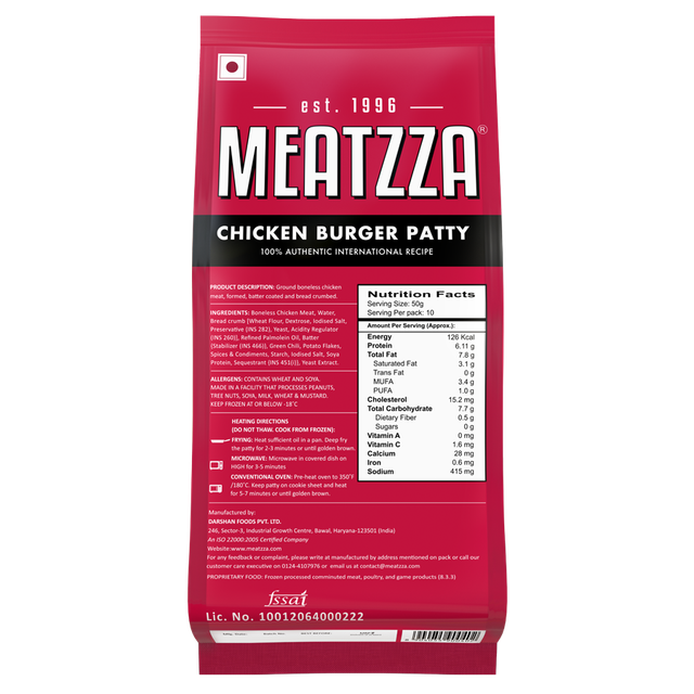 Meatzza Chicken Burger Patty
