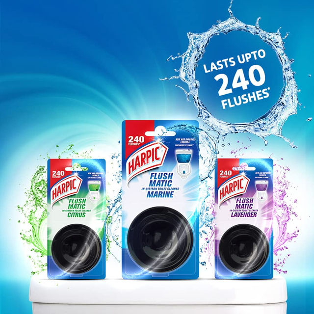 Harpic Flushmatic In-Cistern Toilet Cleaner Blocks Marine Combo