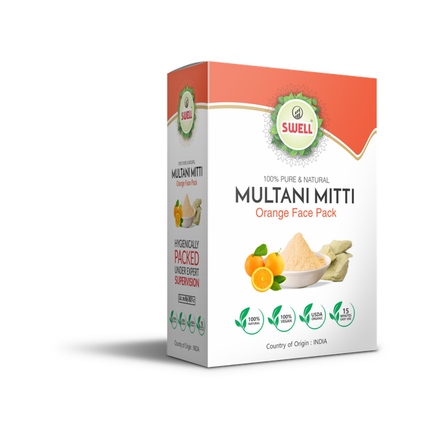 Swell Multani Mitti Orange Face Pack Powder