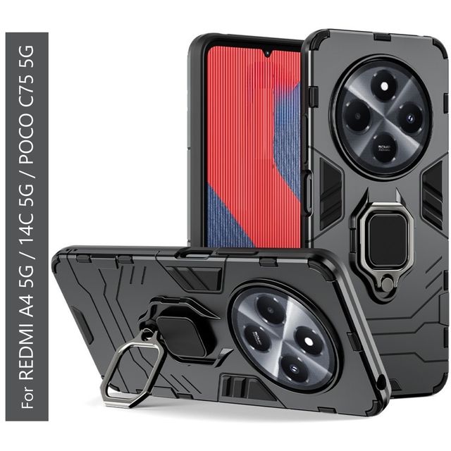 Kwine Case Redmi A4 5G / Redmi 14C 5G / Poco C75 5G Back Cover - Ring Holder Stand Case