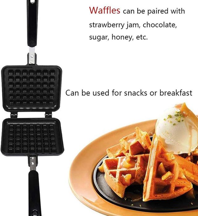 Tosaa Non Stick Waffle Pancake Maker Gas Compatible Super Heavy Thickness - Color May Vary