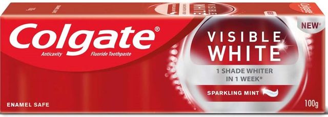 Colgate Visible White Toothpaste Teeth Whitening Starts in 1 week Safe on Enamel, Stain Removal