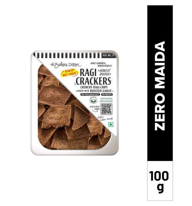 The Baker's Dozen Zero Maida Ragi Crackers Baked Millet Snack