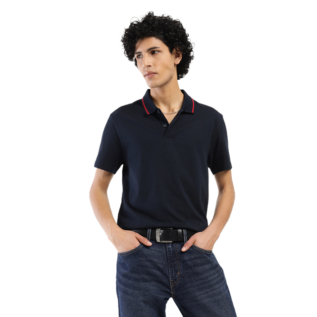 Levi's Men's 100% BCI Cotton Polo T-shirt | Navy Blue - L