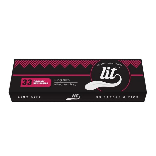 Lit Pro White Rolling Paper Tray With Free 2 Thins Cone - Lit(Box)