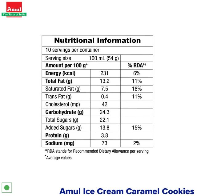 Amul Caramel Cookies Ice Cream