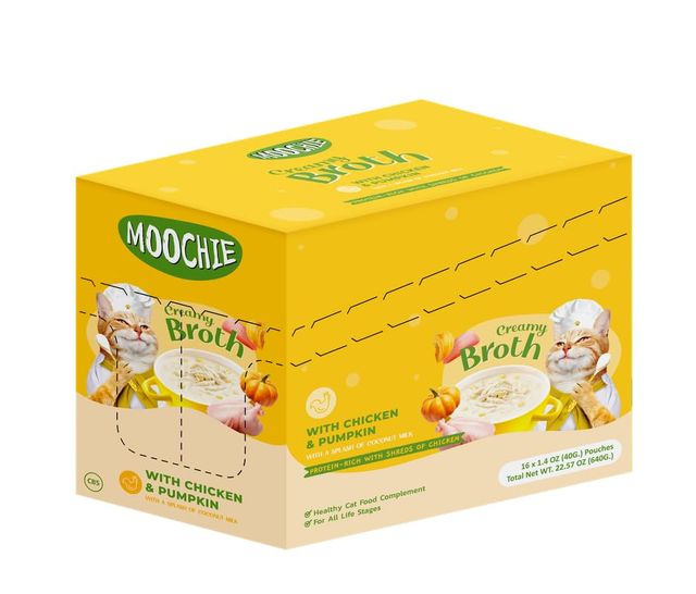 Moochie Wet Food Creamy Broth With Chicken & Pumpkin , Soup For Cats
