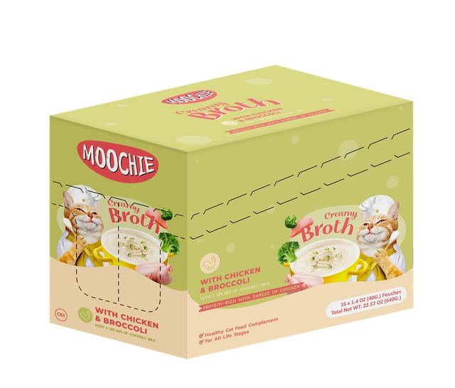 Moochie Wet Food Creamy Broth With Chicken & Broccoli , Soup For Cats