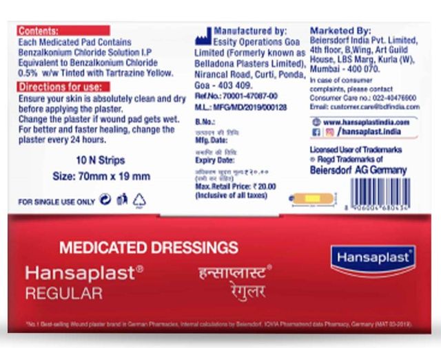 Hansaplast Regular Bandage 10