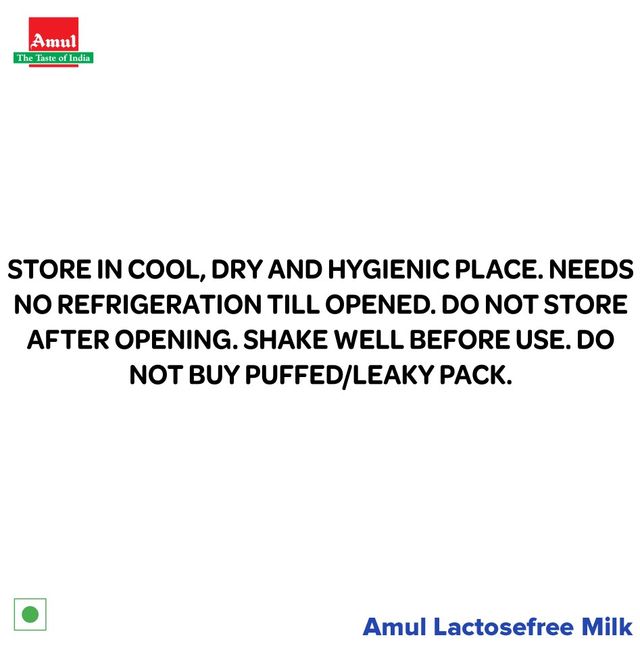 Amul Lactose Free Milk (Tetra Pack) 250 ml Combo