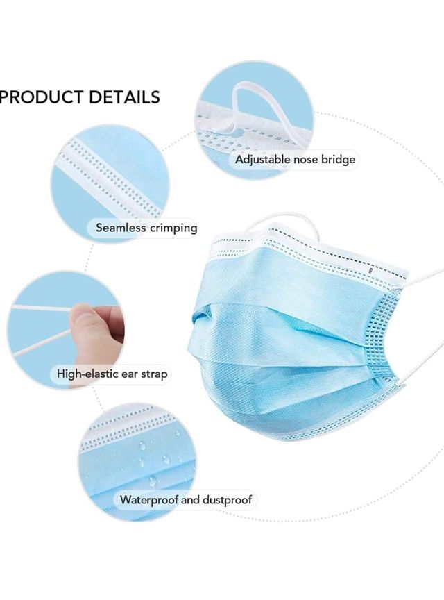Filixtrue Disposable Surgical 3 Ply Mask Pack Of 100