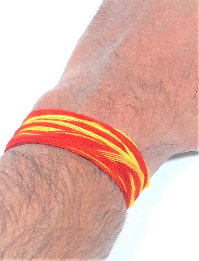 Seetara Kalawa Mauli Thread - Red & Yellow Protective Thread for Puja