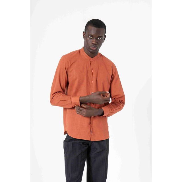 26SS HANDMADE MEN’S CLASSIC COLLAR SHIRT Buy Sanskrutihomes Men's India Slim Band Collar Solid Cotton Slim