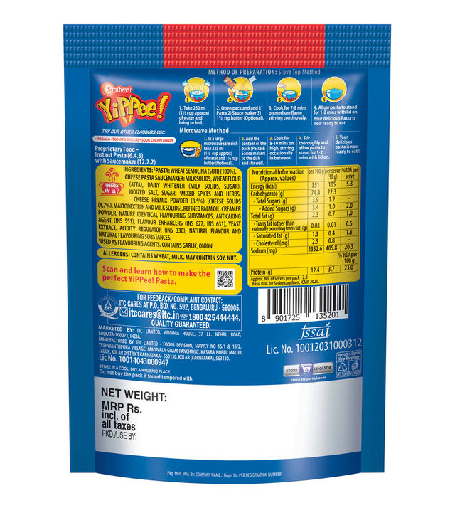 YiPPee! 100% Suji Cheese Pasta Treat