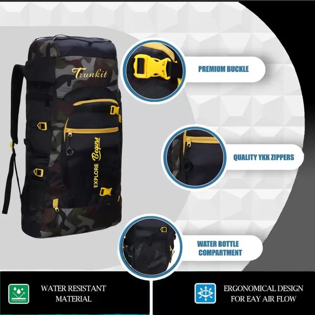 Trunkit [TP60-01 Army] WATERPROOF TREKKING BAG - 60 L (Green)