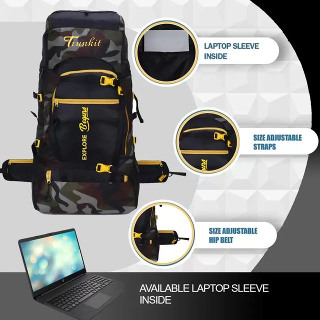 Trunkit [TP60-01 Army] WATERPROOF TREKKING BAG - 60 L (Green)