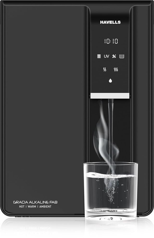 Havells Gracia Fab Alkaline Water Purifier (Black), Ro+Uv+Alkaline, 8 Stage Purification