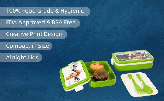Varmora Flat Kids Lunch Box - Assorted | 450ml
