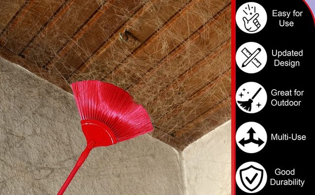 Ceiling Jaala/ Cobweb Cleaning Broom With Long Extendable Telescopic Handle/Rod, 60 Inch Length (Colour May Vary)