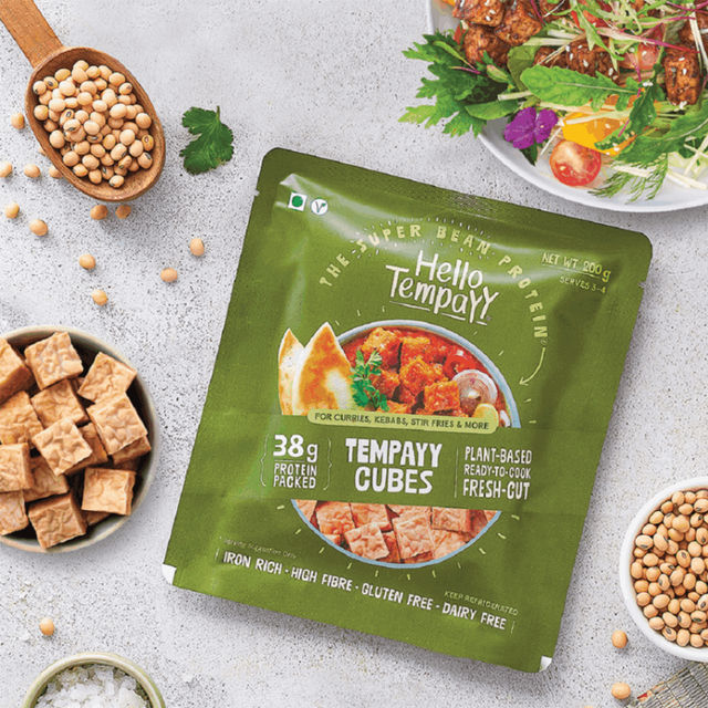 Hello Tempayy Natural Tempeh Cubes Protein & Fibre Rich