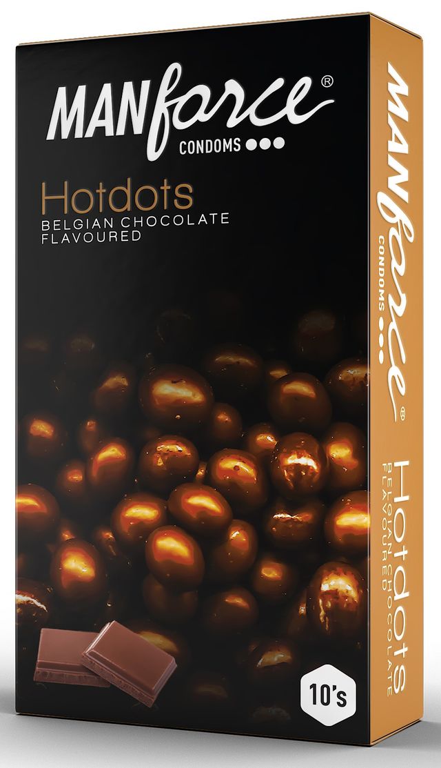 Manforce Premium Hotdots Belgian Chocolate Condoms With 396 Bigger Dots