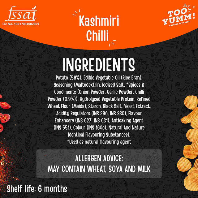 Too Yumm - Potato Chips Kashmiri Chilli(82gms) & Coca-Cola Soft Drink(750ml) Combo