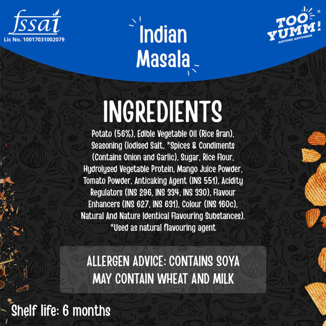 Too Yumm - Potato Chips Indian Masala(84gms) & Thums Up Soft Drink(750ml) Combo