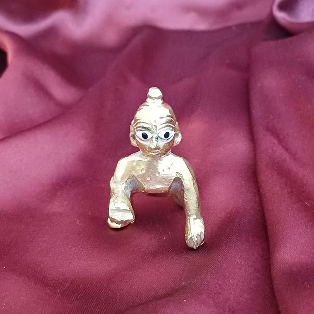 Gullak Laddoo Gopal Brass Idol | Size 2 | 3 inch