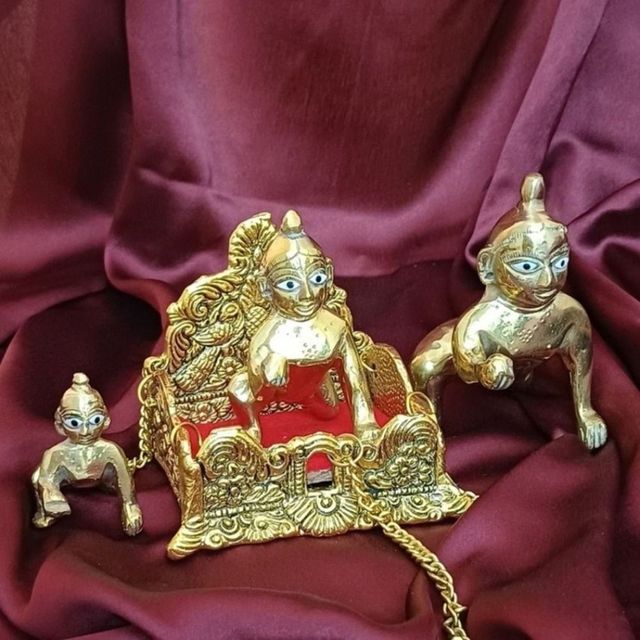 Gullak Laddoo Gopal Brass Idol | Size 2 | 3 inch
