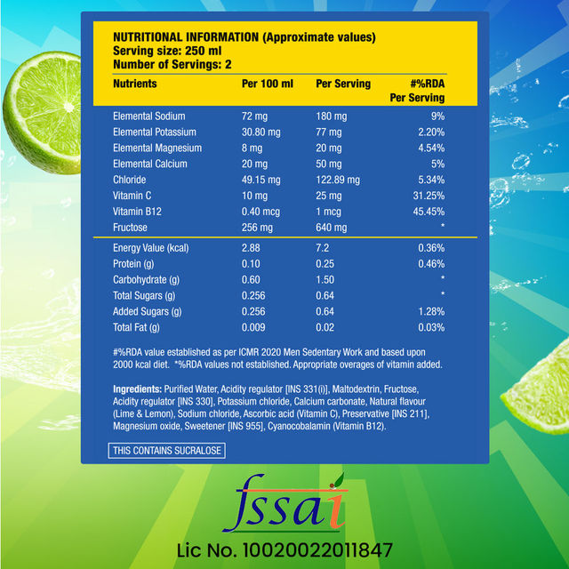 Fast&Up Reload Ready to Drink ~ Low Sugar Energy Drink Instant Energy & Hydration Drink - Lemon Flavour 500 ml Combo   