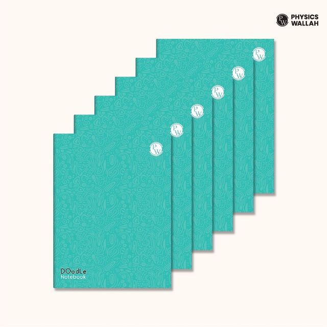 PW Doodle Notebook Set | 6 x 160 Pages, Mixed Formats (Single Line, 4 Line With gap, 1 cm Square)