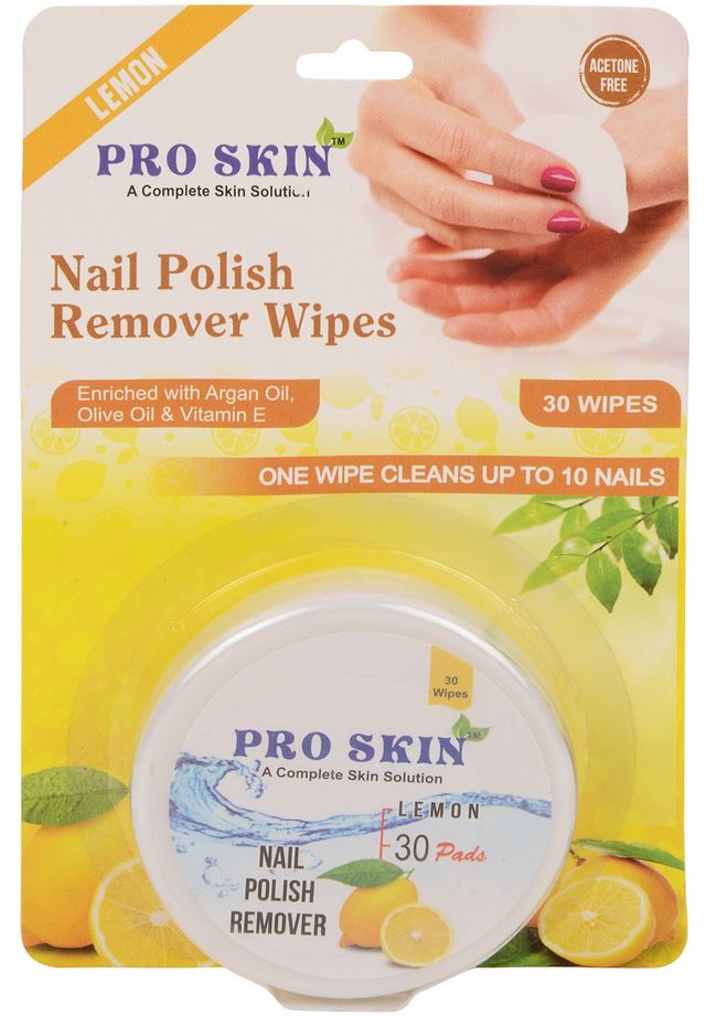 Pro Skin Nail Polish Remover Wipes - Lemon, 30 wipes