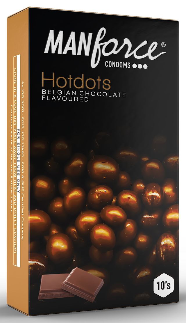 Manforce Premium Hotdots Belgian Chocolate Condoms With 396 Bigger Dots