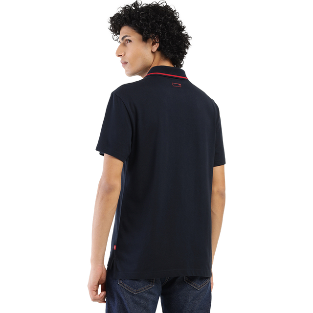 Levi's Men's 100% BCI Cotton Polo T-shirt | Navy Blue - L