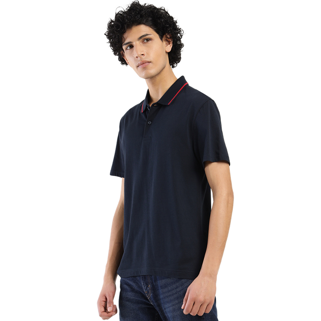 Levi's Men's 100% BCI Cotton Polo T-shirt | Navy Blue - L